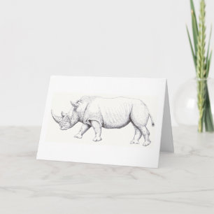 Witte neushoorn Verjaardag Kaart