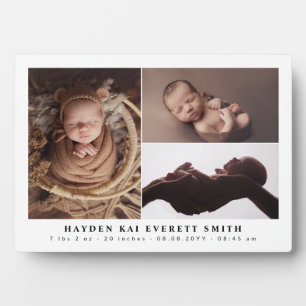 Witte Neutrale Baby Fotocollage Nieuwe Baby Fotoplaat