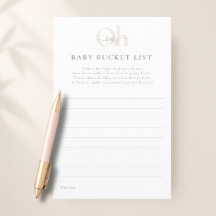 Witte Neutrale Trendy Baby Shower Emmer Lijst Spel