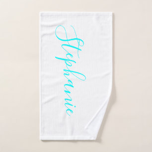 Witte Oceaan Aqua gepersonaliseerd monogram yoga h Handdoek