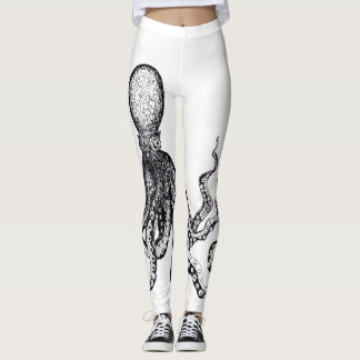 Witte octopus Leggings