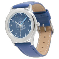 Witte octopus op donkerblauw horloge