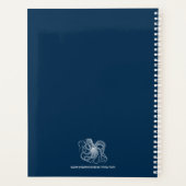 Witte octopus op donkerblauw planner (Achterkant)