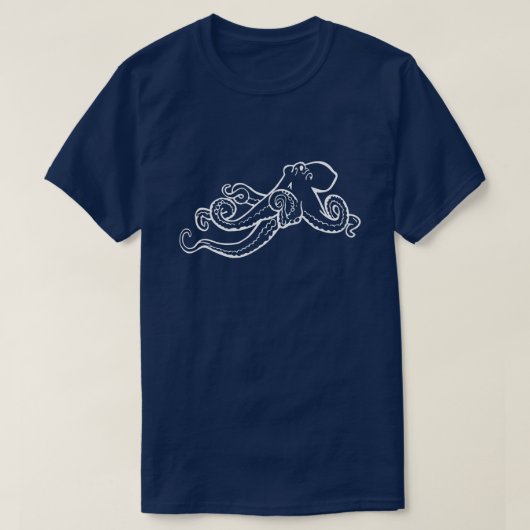 WITTE OCTOPUS VOEGT JOUW NAAM/FRASE TOE T-SHIRT (Design voorkant)