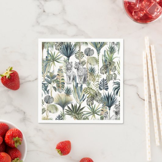 Witte Oerwoud Witte Tijgers Papieren servetten (Insitu)