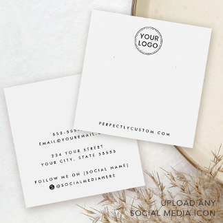 Witte of aangepaste logo die beeldschermkaart verd vierkante visitekaartjes