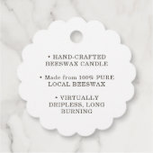 Witte of Kraft Scallop BEESWAX CANDLE Label (Achterkant)