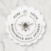 Witte of Kraft Scallop BEESWAX CANDLE Label (Voorkant)