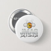 Witte OJMAG logo-toets Ronde Button 5,7 Cm (Voorkant /achterkant)