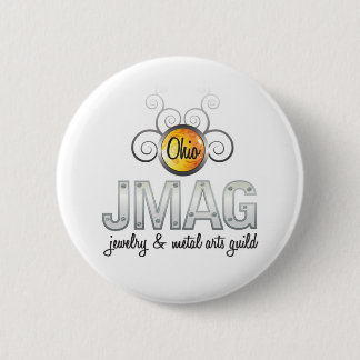 Witte OJMAG logo-toets Ronde Button 5,7 Cm