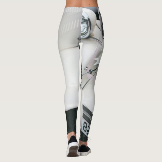 Witte oldsmobile auto ontwerp leggings (Achterkant)