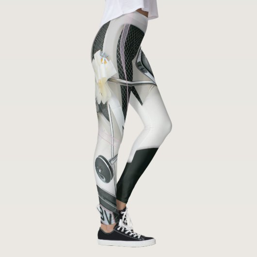 Witte oldsmobile auto ontwerp leggings (Rechts)