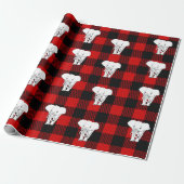 Witte Olifant Cadeau Uitwisseling Buffalo Plaid Cadeaupapier (Uitgerold)