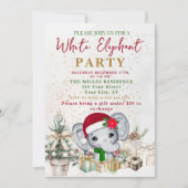 Witte Olifant Cadeau Uitwisseling Feest Kaart (Voorkant)