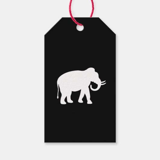 Witte olifant cadeaulabel (Voorkant)