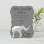 Witte olifant Exchange nodigt uit Kaart (Staand voorkant)
