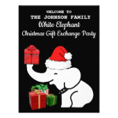 Witte Olifant Kerst Gift Exchange Party Wall Foto Afdruk (Voorkant)