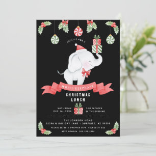 Witte Olifant Kerst Lunch Cadeau Uitwisseling Kaart