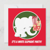 Witte olifant kerstfeest kaart (Voorkant)