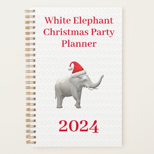 Witte Olifant Kerstfeest Planner (Voorkant)