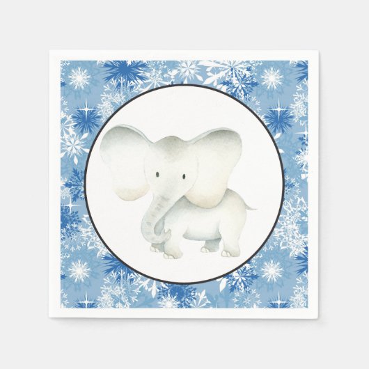 Witte olifant kerstfeest servetten (Voorkant)