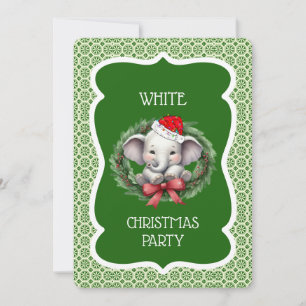 Witte Olifant Kerstfeest Uitnodiging