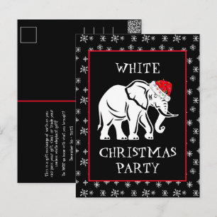 Witte Olifant Kerstfeest Uitnodiging