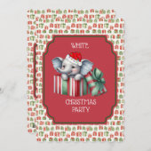 Witte olifant kerstfeest uitnodiging (Voorkant / Achterkant)