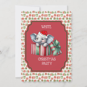 Witte olifant kerstfeest uitnodiging
