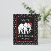 Witte olifant kerstfeest uitnodiging (Staand voorkant)