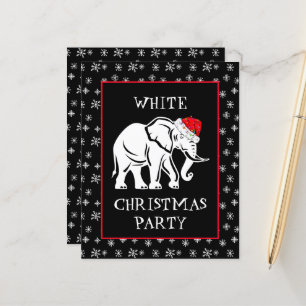 Witte olifant kerstfeest uitnodiging