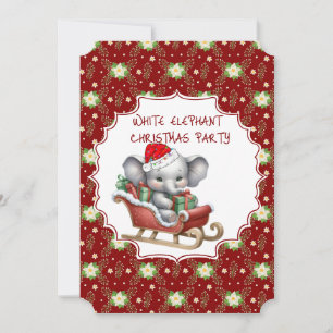 Witte olifant kerstfeest uitnodiging
