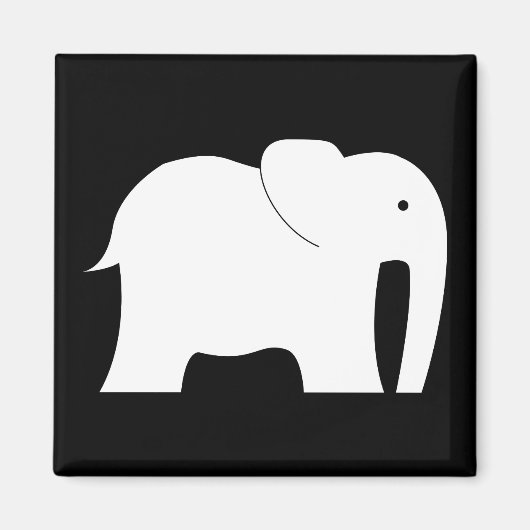 Witte olifant magneet (Voorkant)