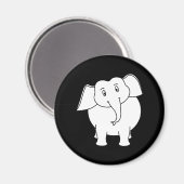 Witte olifant. magneet (Voorkant / Achterkant)