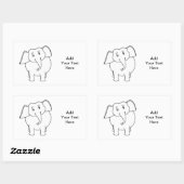 Witte olifant. rechthoekige sticker (Vel)