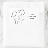 Witte olifant. rechthoekige sticker (Tas)