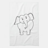 Witte olifant. theedoek (Verticaal)