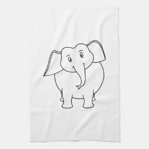 Witte olifant. theedoek