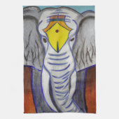 Witte olifant theedoek (Verticaal)