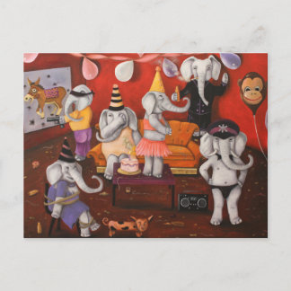 Witte olifant uitnodiging briefkaart