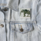 Witte olifant vierkante button 5,1 cm (In situ)