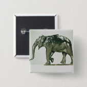 Witte olifant vierkante button 5,1 cm (Voorkant /achterkant)