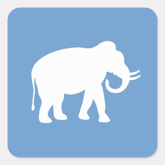 Witte olifant vierkante sticker (Voorkant)