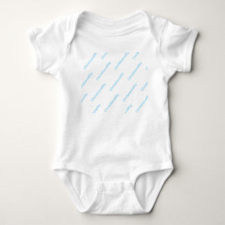 witte onesie blauwe logo herhaling romper