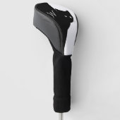 Witte Oogzwarte Kat Golfheadcover (Schuin)