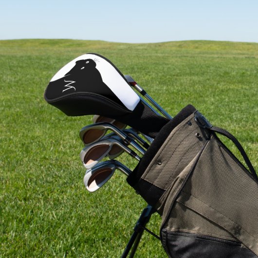 Witte Oogzwarte Kat Golfheadcover (Insitu)