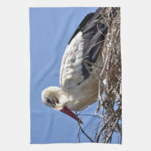 Witte ooievaar theedoek (Verticaal)