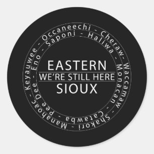 Witte oostelijke Sioux WSH Sticker (rond)