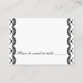 Witte Oosterse Art Deco Stijl Trouwplaats Kaarten Plaatskaartje (Achterkant)