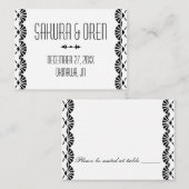 Witte Oosterse Art Deco Stijl Trouwplaats Kaarten Plaatskaartje (Voorkant / Achterkant)